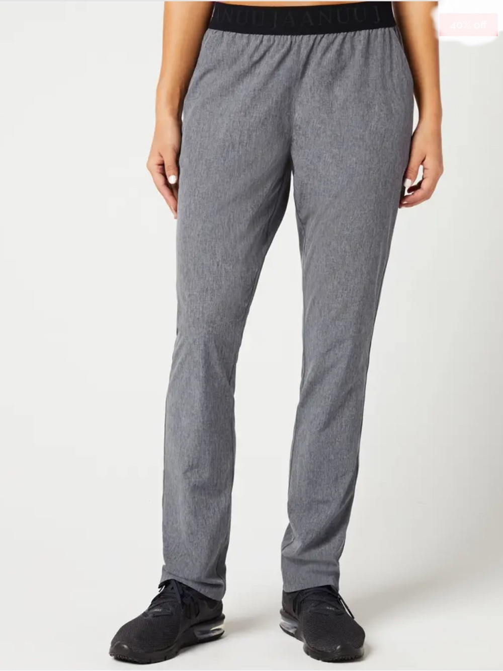 JAANUU Spring Straight Leg Pant Heathered Gray Small